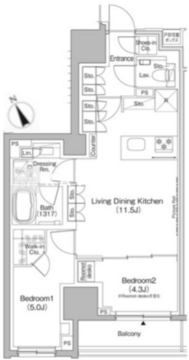 ザ・パークハビオ日本橋茅場町 209 間取り図