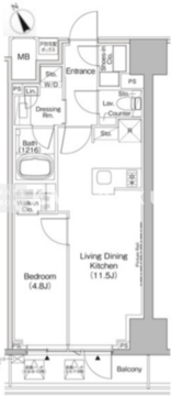 ザ・パークハビオ日本橋茅場町 908 間取り図