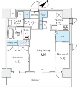 サンライズ茅場町 1003 間取り図