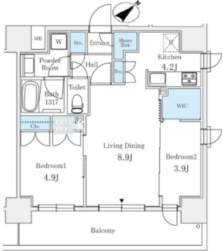 サンライズ茅場町 1103 間取り図
