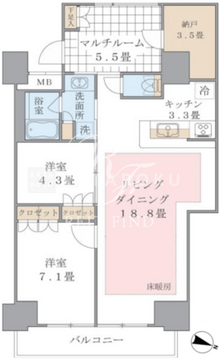 ブリリアイスト東雲キャナルコート 525 間取り図