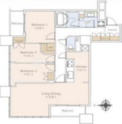 ザ湾岸タワーレックスガーデン 1408 間取り図