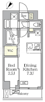 アジールコート三宿テラス 209 間取り図