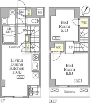 アジールコート三宿テラス 104 間取り図
