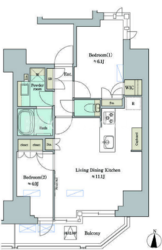 ブリリアイスト錦糸公園 1303 間取り図