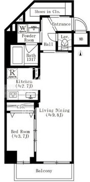 クレアティフ文京江戸川橋 504 間取り図