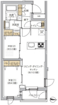 リビオメゾン湯島 404 間取り図