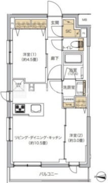 リビオメゾン湯島 401 間取り図