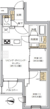 リビオメゾン湯島 305 間取り図