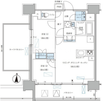パークアクシス西大島コンフォートスクエア 1301 間取り図