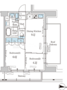 パークアクシス木場キャナルウエスト 1105 間取り図