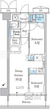パークアクシス品川南大井パークフロント 815 間取り図