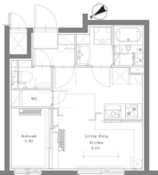 プロスタイルウェルス亀戸水神 407 間取り図