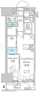 パークアクシス品川天王洲アイル 212 間取り図