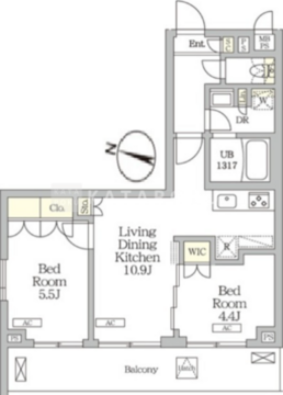 ミレーネ滝野川 218 間取り図