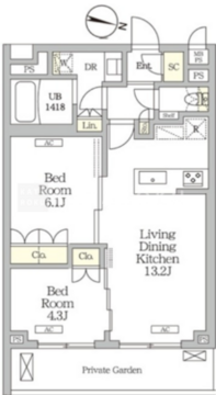 ミレーネ滝野川 103 間取り図