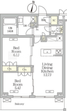 ミレーネ滝野川 206 間取り図