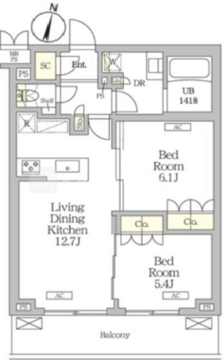 ミレーネ滝野川 207 間取り図