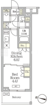 ミレーネ滝野川 217 間取り図