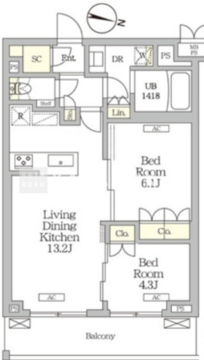 ミレーネ滝野川 302 間取り図