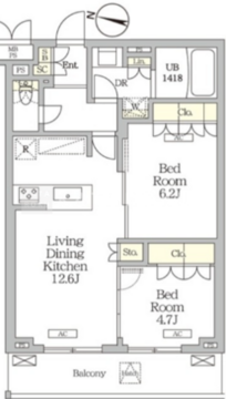 ミレーネ滝野川 312 間取り図