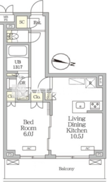 ミレーネ滝野川 401 間取り図