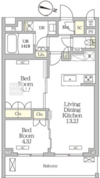 ミレーネ滝野川 403 間取り図