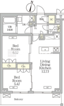 ミレーネ滝野川 406 間取り図