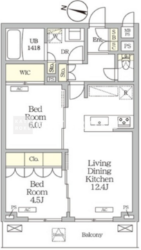 ミレーネ滝野川 411 間取り図