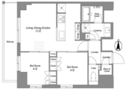 ウエリスアーバン住吉イースト 1002 間取り図