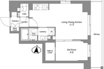 ウエリスアーバン住吉イースト 1004 間取り図