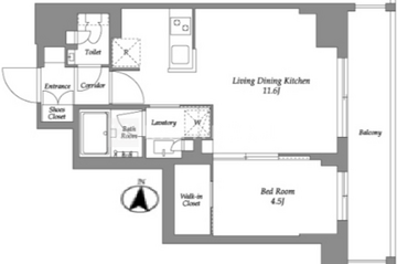 ウエリスアーバン住吉イースト 308 間取り図