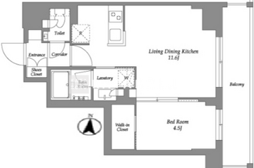 ウエリスアーバン住吉イースト 707 間取り図