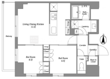 ウエリスアーバン住吉イースト 904 間取り図