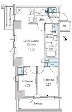 パークアクシス下北沢 305 間取り図