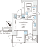 コスモグラシア大塚 1301 間取り図