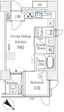 コスモグラシア大塚 803 間取り図