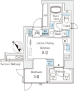 コスモグラシア大塚 1101 間取り図