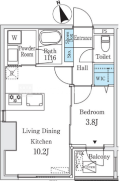 コージーコート谷中 302 間取り図