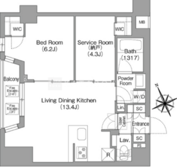 コンフォリア中葛西 204 間取り図