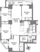 コンフォリア中葛西 301 間取り図