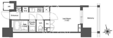 リーブルグラント西新宿 W-303 間取り図