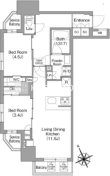 コンフォリア中葛西 405 間取り図