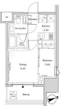 ザ・パークハビオ北千住 202 間取り図