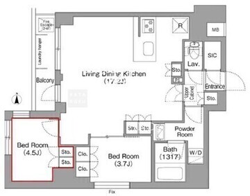 コンフォリア・リヴ平井ミューティオ 405 間取り図