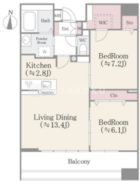 クレアールフレスカ 1202 間取り図