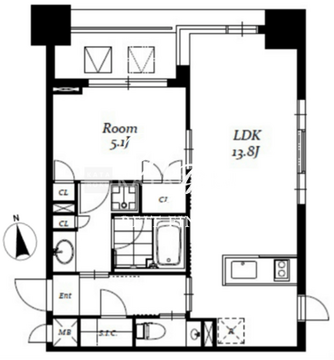 レジディア日本橋馬喰町3 202 間取り図