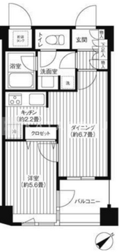 コスモリード新宿余丁町 504 間取り図