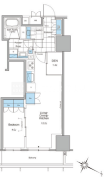 ルフォンプログレ北新宿 1207 間取り図