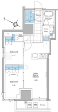 ルフォンプログレ北新宿 1001 間取り図